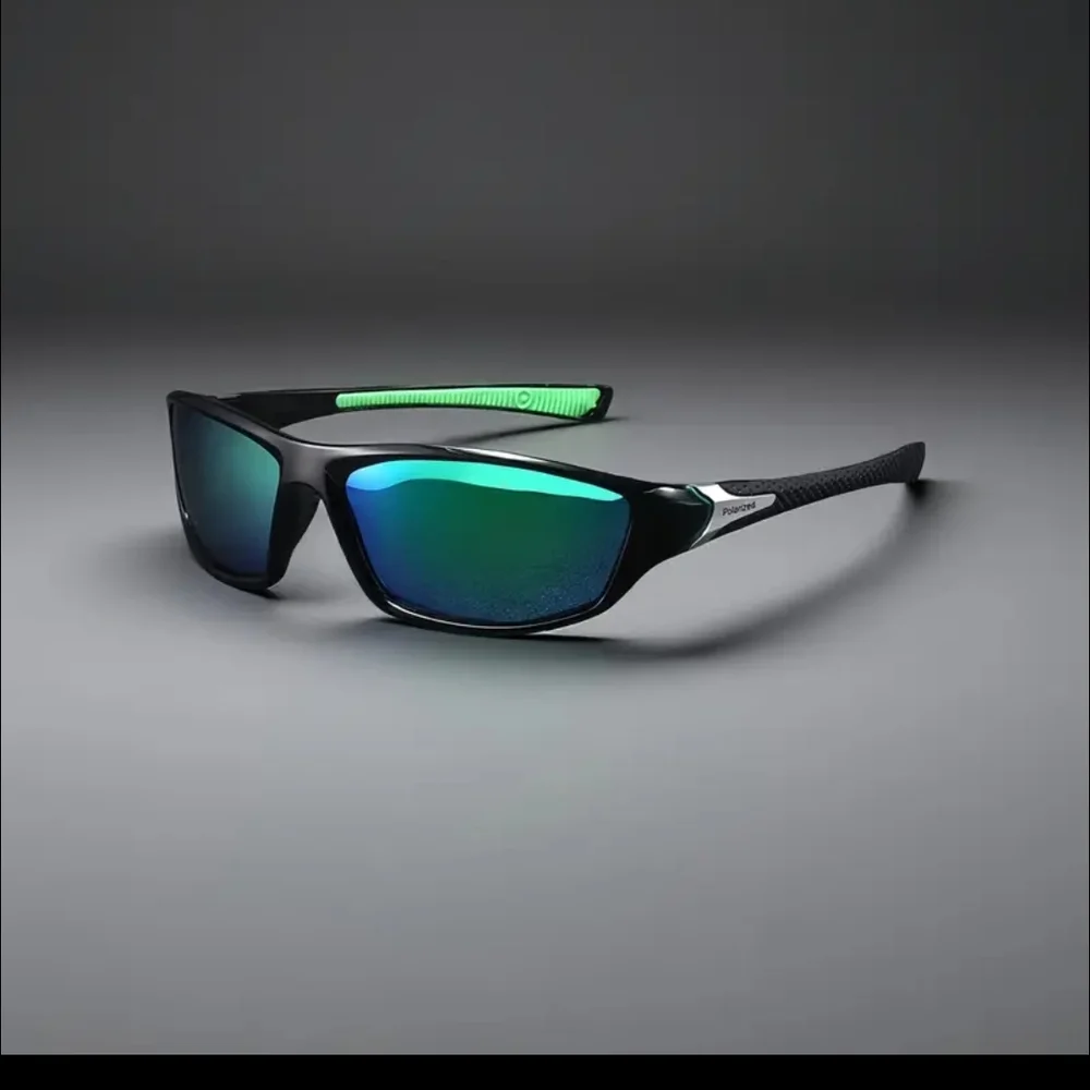 Polarized Black and Green Sunglasses
